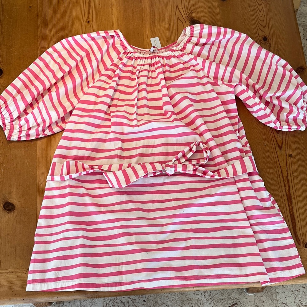 Frances Valentine Pink and White Striped Dress